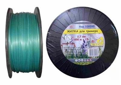 Жилка для триммера "ТРЕУГОЛЬНИК" Ø= 2,7 мм, l= 350 м (бобина) VIROK (10V035)