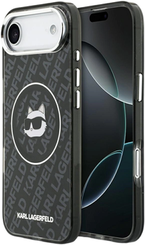 Etui Karl Lagerfeld IML Glitter Karl & Choupette Heads Logo MagSafe do Apple iPhone 17 Air Black (KLHMP17MHMKBCHOK)