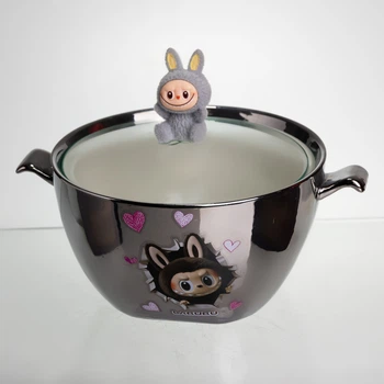 Бульонница фарфоровая Labubu с крышкой и ручками 800 мл FM-34A 5174477