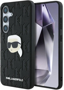 Etui Karl Lagerfeld Leather Monogram Pin Logo Karl Head do Samsung Galaxy S25 Black (3666339449797)