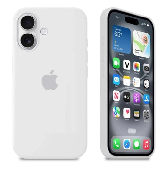 Чохол Silicone Premium case MagSafe з захистом камери та дисплея для iPhone 16 Full Protective white 1818