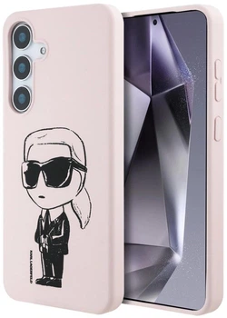 Панель Karl Lagerfeld Silicone Graffiti Ikonik Printed Logo MagSafe для Samsung Galaxy S25 Pink (3666339449872)