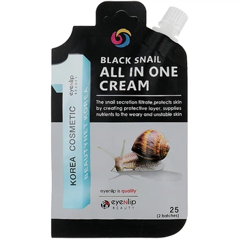 Набор Восстанавливающий крем для лица с черной улиткой Eyenlip Black Snail All In One Cream 10x25 г (8809500003648)