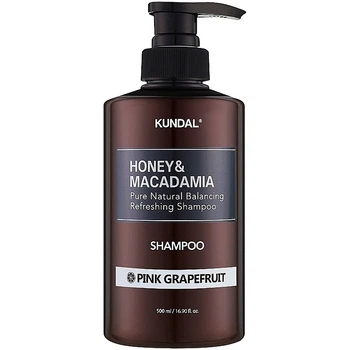 Безсульфатний шампунь для волосся з ароматом грейпфрута Kundal Honey & Macadamia Shampoo Pink Grapefruit 500 мл (8809568740401)
