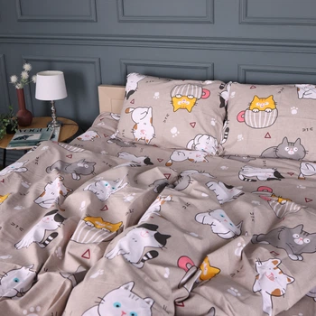 Підковдра MirSon Бязь 17-0665 Cream Kittens 160 x 220 см (2200010064353)