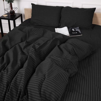 Підковдра MirSon Бязь 17-0611 Stripe Black 110 x 140 см (2200008199661)
