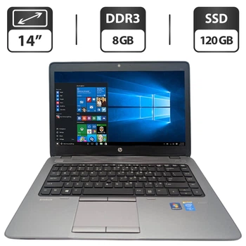 Ноутбук HP ProBook 840 G1 / 14" (1600x900) TN / Intel Core i5-4310U (2 (4) ядра по 2.0 - 3.0 GHz) / 8 GB DDR3 / 120 GB SSD / Intel HD Graphics 4400 / WebCam б/у
