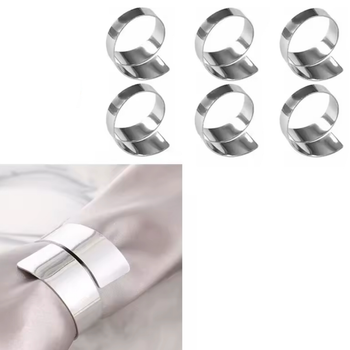 Набір кілець для серветок Leeseph Silver 6 шт