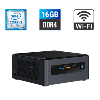 Неттоп Intel NUC NUC8BEH USFF / Intel Core i3-8109U (2 (4) ядра по 3.0 - 3.6 GHz) / 16 GB DDR4 / 256 GB SSD / Intel Iris Plus Graphics 655 / HDMI / Wi-Fi б/у