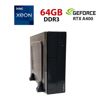 Рабочая станция Vinga CS313B SFF / Intel Xeon E5-2695 v2 (12 (24) ядер 2,4 - 3,2 ГГц) / 64 ГБ DDR3 / 240 ГБ SSD / nVidia RTX A400, 4 ГБ GDDR6, 64-бит / Win 10 Pro б/у