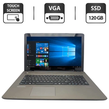 Ноутбук Medion Akoya E7416T / 17.3" (1600x900) TN Touch / Intel Pentium 3805U (2 ядра по 1.9 GHz) / 6 GB DDR3 / 120 GB SSD / Intel HD Graphics / WebCam / DVD-ROM б/у