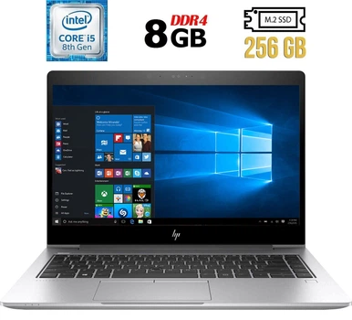 Ультрабук Б-класс HP EliteBook 840 G5 / 14" (1920x1080) IPS / Intel Core i5-8350U (4 (8) ядра по 1.7 - 3.6 GHz) / 8 GB DDR4 / 256 GB SSD M.2 / Intel UHD Graphics 620 / WebCam / HDMI б/у