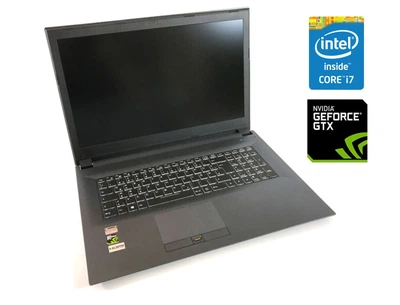 Игровой ноутбук Eluktronics 17 N870HK / 17.3" (1920x1080) IPS / Intel Core i7-7700HQ (4 (8) ядра по 2.8 - 3.8 GHz) / 16 GB DDR4 / 512 GB SSD NVMe / nVidia GeForce GTX 1050 Ti, 4 GB GDDR5, 128-bit / WebCam б/у