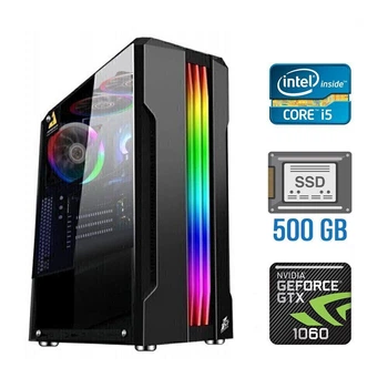 Игровой ПК Tower Intel Core i5-2400 (4 ядра по 3.1-3.4 GHz) / 8 GB DDR3 / 500 GB SSD NEW / GeForce GTX 1060, 6 GB GDDR5, 192-bit б/у