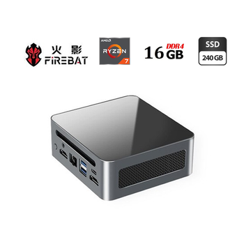 Неттоп Firebat ZB-MN57 USFF / AMD Ryzen 7 5700u (8 (16) ядер 1.8 - 4.3 ГГц) / 16 ГБ DDR4 / 240 ГБ SSD / AMD RX Vega 8 / USB 3.1 / Wi-Fi / Bluetooth / Блок питания в комплекте б/у