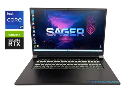 Игровой ноутбук Б-класс Sager NP70SNE / 17.3" (1920x1080) IPS / Intel Core i9-13900HX (24 (32) ядра по 2.2 - 5.4 GHz) / 16 GB DDR5 / 512 GB SSD NVMe / nVidia GeForce RTX 4070, 8 GB GDDR6, 128-bit / WebCam б/у
