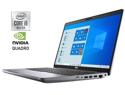 Мобільна робоча станція Б-клас Dell Precision 3551 / 15.6" (1920x1080) IPS / Intel Core i9-10885H (8 (16) ядер по 2.4 - 5.3 GHz) / 16 GB DDR4 / 256 GB SSD / nVidia Quadro P620, 4 GB GDDR5, 128-bit / WebCam / Win 11 б/в