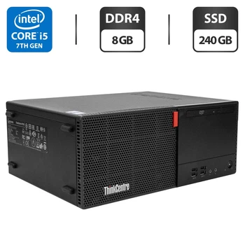 Компьютер Lenovo ThinkCentre M710 Tower / Intel Core i5-7400 (4 ядра по 3,0 - 3,5 ГГц) / 8 ГБ DDR4 / 240 ГБ SSD / Intel HD Graphics 630 / DVD-ROM б/у