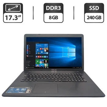 Ноутбук Asus R752M / 17.3" (1600x900) TN / Intel Pentium N3540 (4 ядра по 2.16 - 2.66 GHz) / 8 GB DDR3 / 240 GB SSD / Intel HD Graphics / WebCam / DVD-ROM б/у