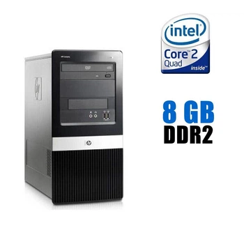 Комп'ютер HP Compaq dx2400 Tower / Core 2 Quad Q6600 (4 ядра по 2.4GHz) / 8GB DDR2 / 250GB HDD / GMA 3100 Graphics / DVD-ROM б/в