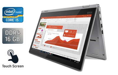 Ноутбук-трансформер Lenovo ThinkPad L380 / 13.3" (1920x1080) IPS Touch / Intel Core i5-8250U (4 (8) ядра по 1.6 - 3.4 GHz) / 16 GB DDR4 / 256 GB SSD / Intel UHD Graphics 620 / WebCam / USB Type-C б/у