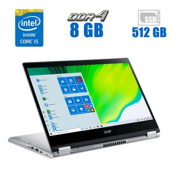 Ноутбук-трансформер Acer Spin 3 SP314-54N / 14" IPS Touch / Intel Core i5-1035G4 (4(8) ядра по 1.1-3.7 GHz) / 8GB DDR4 / 512GB SSD / Iris Plus Graphics / WebCam б/у