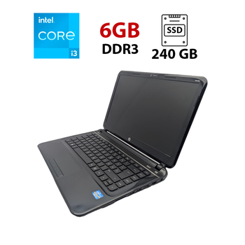 Ноутбук HP Pavilion SleekBook 14 / 14" (1366x768) TN / Intel Core i3-3217U (2 (4) ядра по 1.8 GHz) / 6 GB DDR3 / 240 GB SSD / Intel HD Graphics 4000 / WebCam б/у