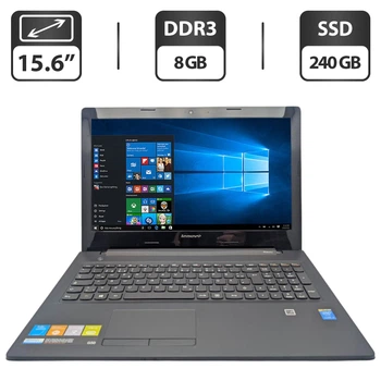 Ноутбук Lenovo G50-70 / 15.6" (1366x768) TN / Intel Core i3-4030U (2 (4) ядра по 1.9 GHz) / 8 GB DDR3 / 240 GB SSD / Intel HD Graphics 4400 / WebCam / DVD-ROM б/у