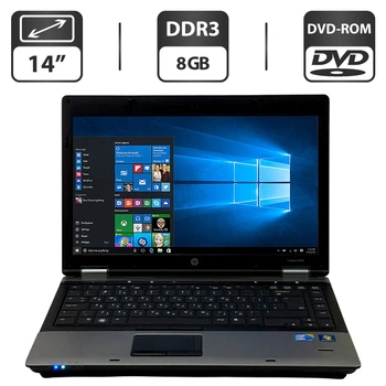 Нотбук Б-класс HP ProBook 6450b / 14" (1366x768) TN / Intel Core i3-370M (2 (4) ядра по 2.4 GHz) / 8 GB DDR3 / 250 GB HDD / Intel HD Graphics / WebCam / DVD-ROM б/у