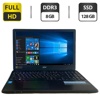 Ноутбук Acer Aspire E1-572 / 15.6" (1920x1080) TN / Intel Croe i5-4200M (2 (4) ядра по 2.5 - 3.1 GHz) / 8 GB DDR3 / 128 GB SSD / Intel HD Graphics 4600 / WebCam / HDMI б/у