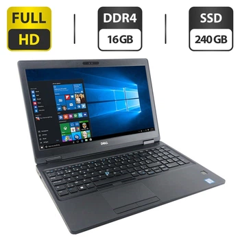 Ультрабук Dell Latitude 5590 / 15.6" (1920x1080) IPS / Intel Core i3-7130U (2 (4) ядра по 2.7 GHz) / 16 GB DDR4 / 240 GB SSD M.2 / Intel HD Graphics 620 / WebCam б/у