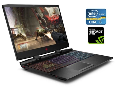 Ігровий ноутбук HP Omen 15-dc1092tx / 15.6" (1920x1080) IPS / Intel Core i5-9300H (4 (8) ядра по 2.4 - 4.1 GHz) / 16 GB DDR4 / 256 GB SSD + 500 GB HDD / nVidia GeForce GTX 1650, 4 GB GDDR6, 128-bit / WebCam б/в