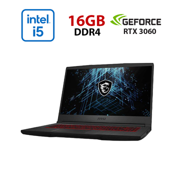 Ігровий ноутбук MSI GF65 Thin 10UE-289NEU / 15,6" (1920x1080) IPS / Intel Core i5-10500H (6 (12) ядра по 2,5 - 4,5 ГГц) / 16 ГБ DDR4 / 480 ГБ SSD / nVidia GeForce RTX 3060, 6 ГБ GDDR6, 192-біт / Веб-камера б/в