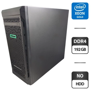 Сервер HP ProLiant ML110 G10 Tower / Intel Xeon Gold 5122 (4 (8) ядра по 3.6 - 3.7 GHz) / 192 GB DDR4 / NO HDD (SATA) 3.5" б/у