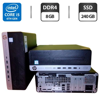 Компьютер HP ProDesk 600 G3 SFF / Intel Core i5-6500 (4 ядра по 3,2 - 3,6 ГГц) / 8 ГБ DDR4 / 240 ГБ SSD / Intel HD Graphics 530 б/у