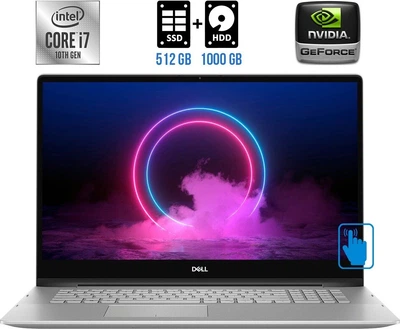 Ноутбук-трансформер Dell Inspiron 7791 2n1 / 17.3" (1920x1080) IPS Touch / Intel Core i7-10510U (4 (8) ядра по 1.8 - 4.9 GHz) / 16 GB DDR4 / 512 GB SSD M.2 + 1000 GB HDD / nVidia GeForce MX250, 2 GB GDDR5, 64-bit / WebCam / HDMI б/в