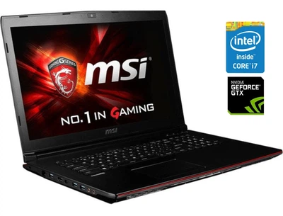 Игровой ноутбук MSI GP62 / 15.6" (1920x1080) TN / Intel Core i7-7700HQ (4 (8) ядра по 2.8 - 3.8 GHz) / 16 GB DDR4 / 128 GB SSD M.2 + 1000 GB HDD / nVidia GeForce GTX 1060, 3 GB GDDR5, 192-bit / WebCam / Win 11 б/у