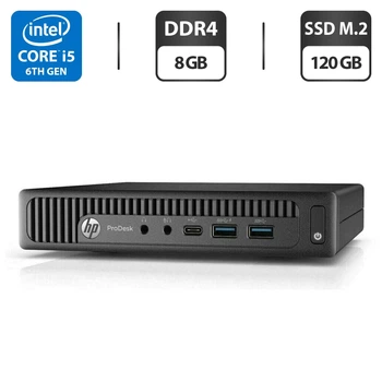 Неттоп HP ProDesk 600 G2 Mini PC USFF / Intel Core i5-6500T (4 ядра по 2.5 - 3.1 GHz) / 8 GB DDR4 / 120 GB SSD M.2 / Intel HD Graphics 530 / DisplayPort б/у