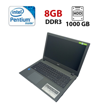 Ноутбук Acer E5-573 / 15.6" (1366x768) TN / Intel Pentium 3556U (2 ядра по 1.7 GHz) / 8 GB DDR3 / 1000 GB HDD / Intel HD Graphics / WebCam б/у