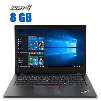 Ультрабук Lenovo ThinkPad L480 / 14" (1920x1080) IPS / Intel Core i3-8130U (2 (4) ядра по 2.2 - 3.4 GHz) / 8 GB DDR4 / 120 GB SSD / Intel UHD Graphics 620 / WebCam б/у