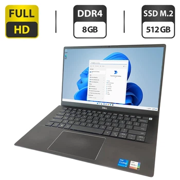 Ультрабук Б-класс Dell Vostro 5402 / 14" (1920x1080) TN / Intel Core i5-1135G7 (4 (8) ядра по 2.4 - 4.2 GHz) / 8 GB DDR4 / 512 GB SSD M.2 / Intel Iris Xe Graphics / WebCam б/у