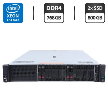 Сервер HP ProLiant DL380 Gen10 (8x 2.5 SFF, 8x 2.5 U2 NVMe) 2U Rack / 2x Intel Xeon Gold 6138 (20 (40) ядра по 2.0 - 3.7 GHz) / 768 GB DDR4 / 2x 800 GB SSD (SAS) / RAID HP Smart Array P408 / 2x 500W б/у