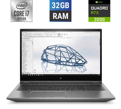 Мобильная рабочая станция HP ZBook Fury 15 G7 / 15.6" (1920x1080) IPS / Intel Core i7-10750H (6 (12) ядер по 2.6 - 5.0 GHz) / 16 GB DDR4 / 512 GB SSD / nVidia Quadro T2000 Max-Q, 4 GB GDDR6, 128-bit / WebCam б/у