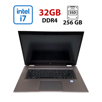 Ноутбук Б-клас HP ZBook Studio G5 / 15.6" (1920x1080) IPS / Intel Core i7-8850H (6 (12) ядер по 2.6 - 4.3 GHz) / 32 GB DDR4 / 256 GB SSD M2 NVMe / Intel UHD Graphics 630 / WebCam / Win 10 Pro Lic б/в