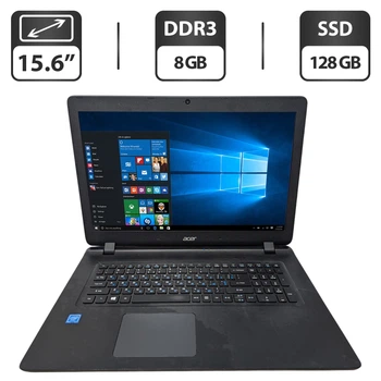 Ноутбук Б-класс Acer Aspire ES1-732 / 15.6" (1600x900) TN / Intel Celeron N3350 (2 ядра по 1.1 - 2.4 GHz) / 8 GB DDR3 / 128 GB SSD / Intel HD Graphics 500 / WebCam б/у
