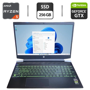 Ноутбук HP Pavilion Gaming 15 / 15.6" (1920x1080) IPS / AMD Ryzen 5 3550H (4 (8) ядер по 2.1 - 3.7 GHz) / 8 GB DDR4 / 256 GB SSD / nVidia GeForce GTX 1050, 3 GB GDDR5, 96-bit / WebCam б/у