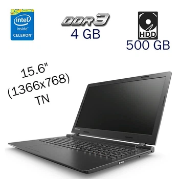 Ноутбук Lenovo B50-10 / 15.6" TN / Intel Celeron N2840 (2 ядра по 2.16-2.58 GHz) / 4GB DDR3 / 500GB HDD / Atom Processor Z3700 / WebCam / DVD-ROM б/у