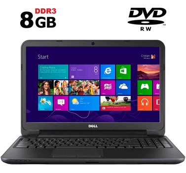 Ноутбук Б-класс Dell Inspiron 15-3537 / 15.6" TN / Intel Celeron 2955U (2 ядра по 1.4GHz) / 8GB DDR3 / 320GB HDD / HD Graphics / WebCam / DVD-RW / HDMI / АКБ не держит б/у