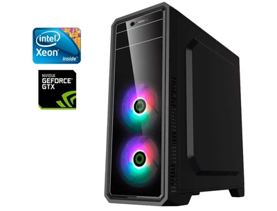 Игровой ПК GameMax G561-FRGB Black Tower / Intel Xeon E5-2650 v2 (8 (16) ядер по 2.6 - 3.4 GHz) / 20 GB DDR3 / 480 GB SSD + 1000 GB HDD / nVidia GeForce GTX 1650, 4 GB GDDR6, 128-bit / 600W б/у