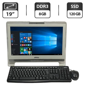 Моноблок MSI MS-A923 / 18.5" (1366x768) TN / Intel Atom D525 (2 (4) ядра по 1.8 GHz) / 8 GB DDR3 / 120 GB SSD / Intel HD Graphics / DVD-ROM / WebCam / Wi-Fi б/у